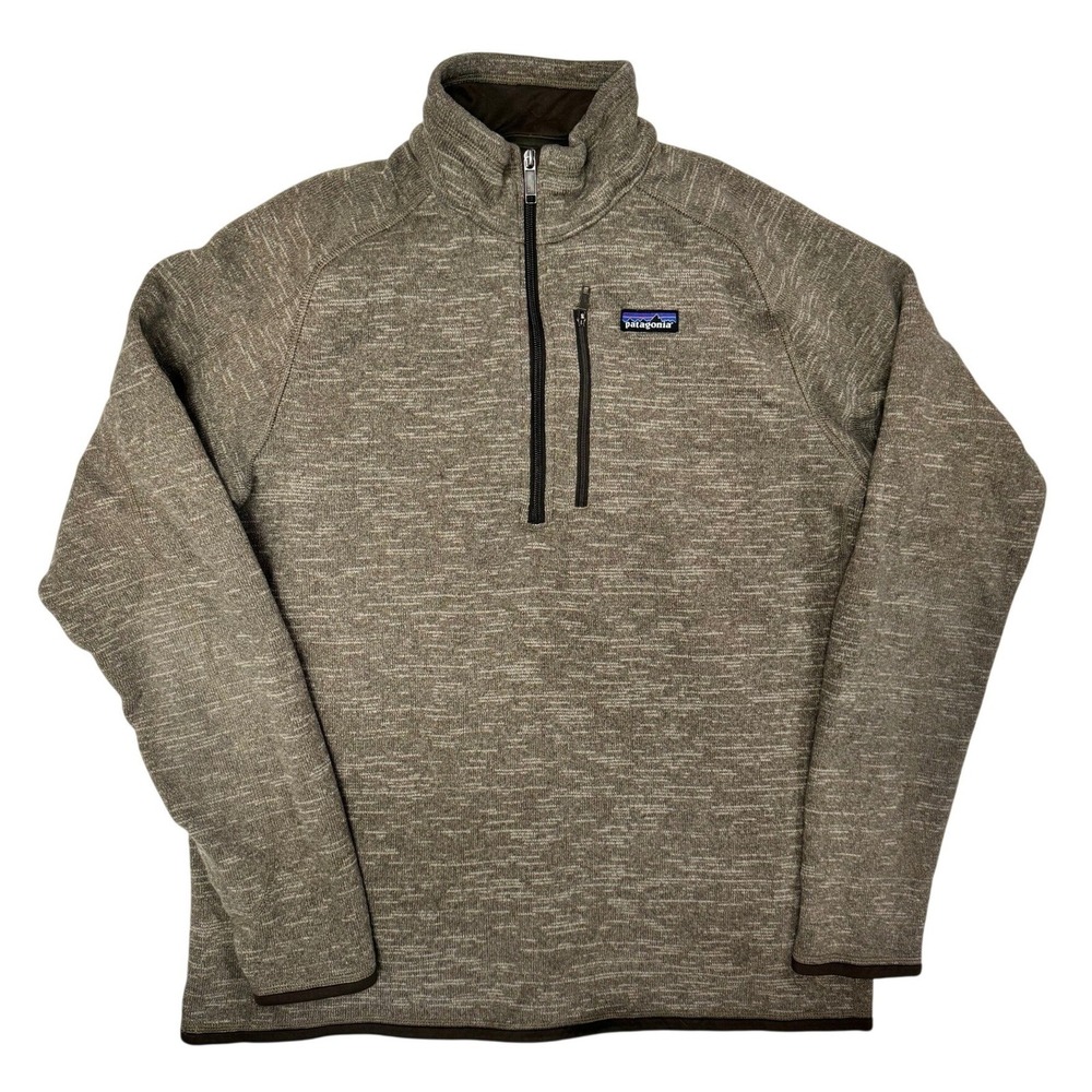 Patagonia Mens Better Sweater 1/4 Zip Pullover Brown Heather XL